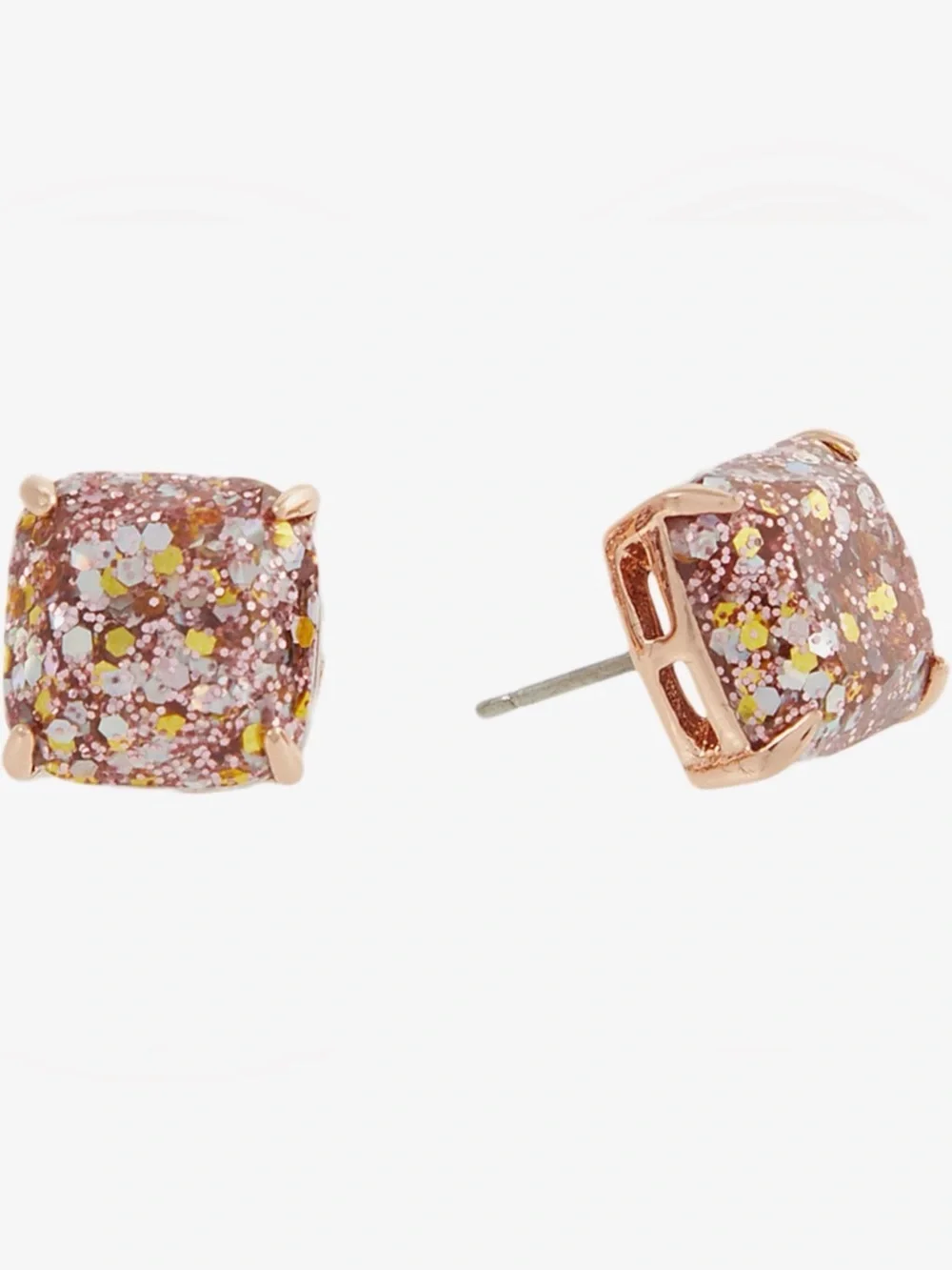 Kate Spade Rose Gold Glitter Earrings Studs